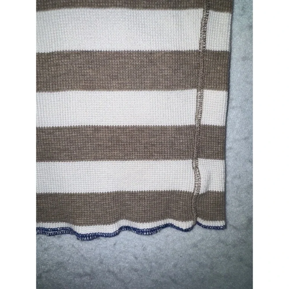 Vintage Y2K‎ Grunge Preppy Hollister Shirt Long Sleeve LRG Waffle Striped Brown
